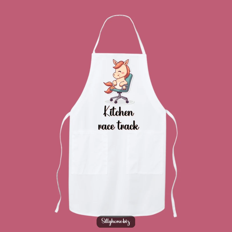 Kitchen Gallop Funny Apron - Horse Rolling Chair, Playful Cooking Wear, Chef's Humor