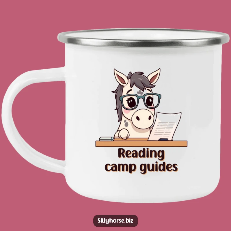 Funny Curious Horse Camping Mug: Explore with Intellect, Hilarious Funny Gift