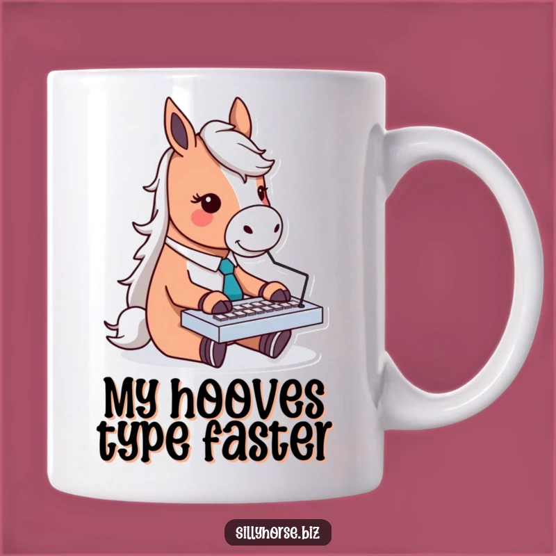 Funny Horse Typist Mug: Hilarious Office Worker Horse Gift for Keyboard Enthusiasts