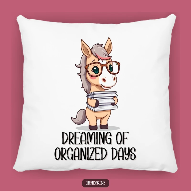 Funny Horse Scholar Pillow: Cozy & Hilarious Paper Balancer Accent Pillow