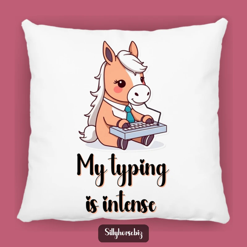Funny Horse Office Pillow: Cozy & Hilarious Horse Keyboard Accent Pillow Gift