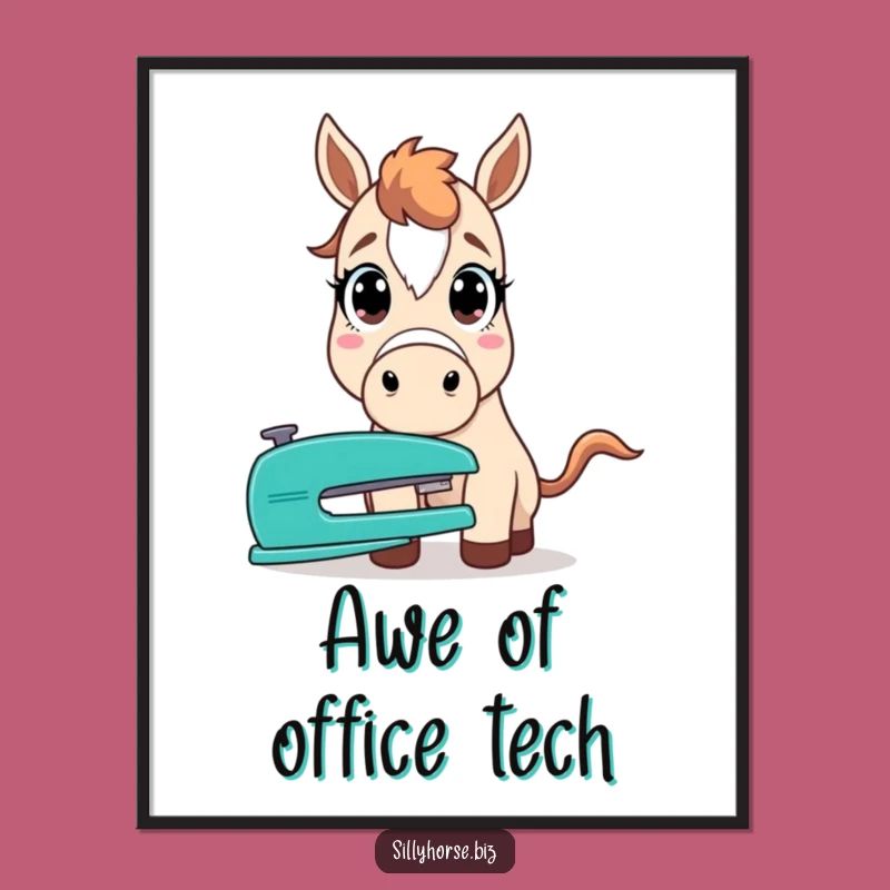 Funny Surprised Horse Digital Art - Hilarious Reaction Wall Decor