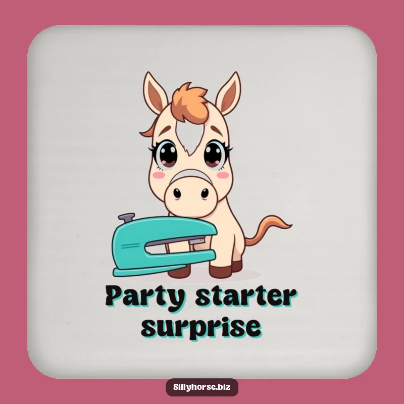 Funny Surprised Horse Coaster - Hilarious Surface Protection