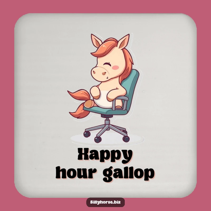 Playful Horse Funny Coaster Set - Office Chair Nudge, Protect Surfaces, Bar Humor