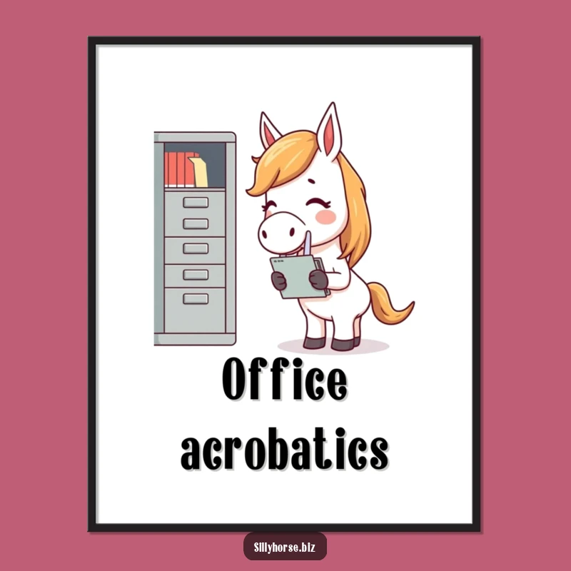 Funny Giggling Horse Poster - Hilarious Office Art Print