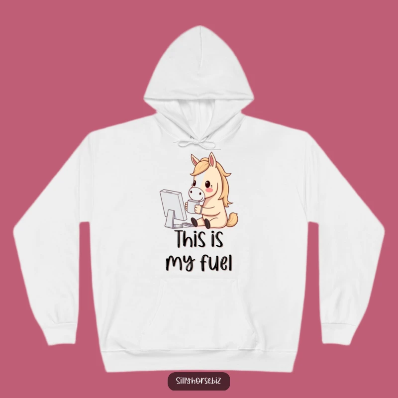 Funny Horse Caffeinated Hoodie: Cozy & Hilarious Horse Computer Lover Gift