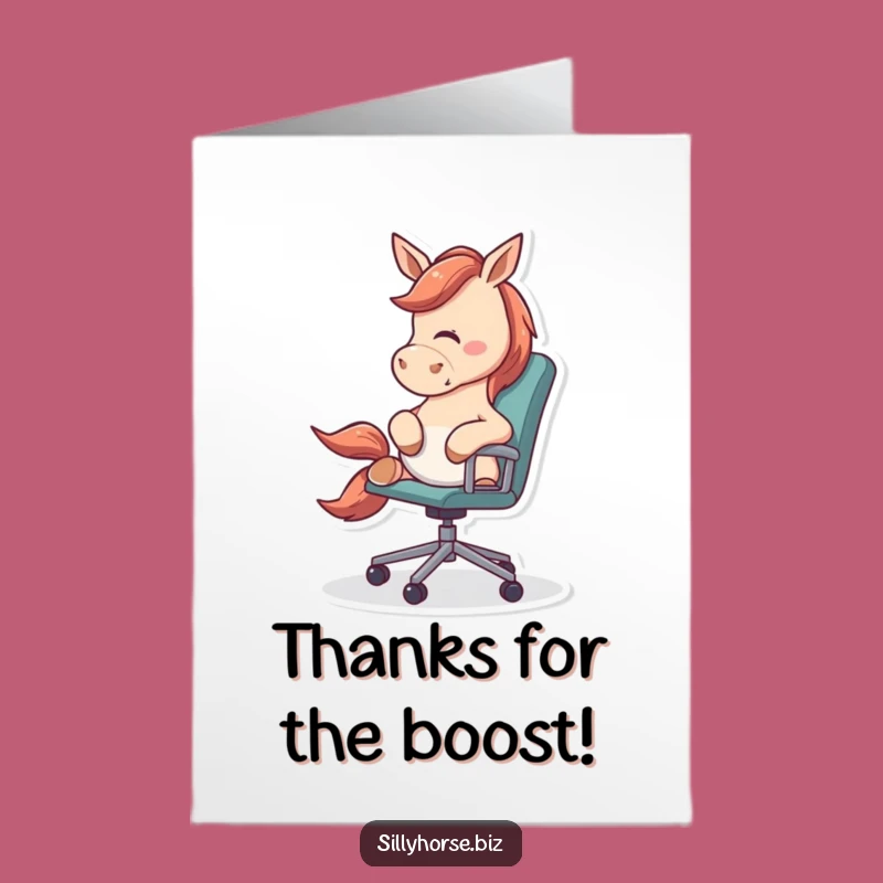 Funny Free Printable Thank You Card: Horse Nudging Chair, Office Antics, Hilarious Downloadable Gift