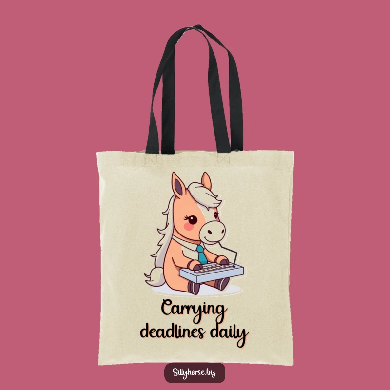 Funny Horse Keyboard Enthusiast Tote Bag: Hilarious Office Horse Carry-All Gift