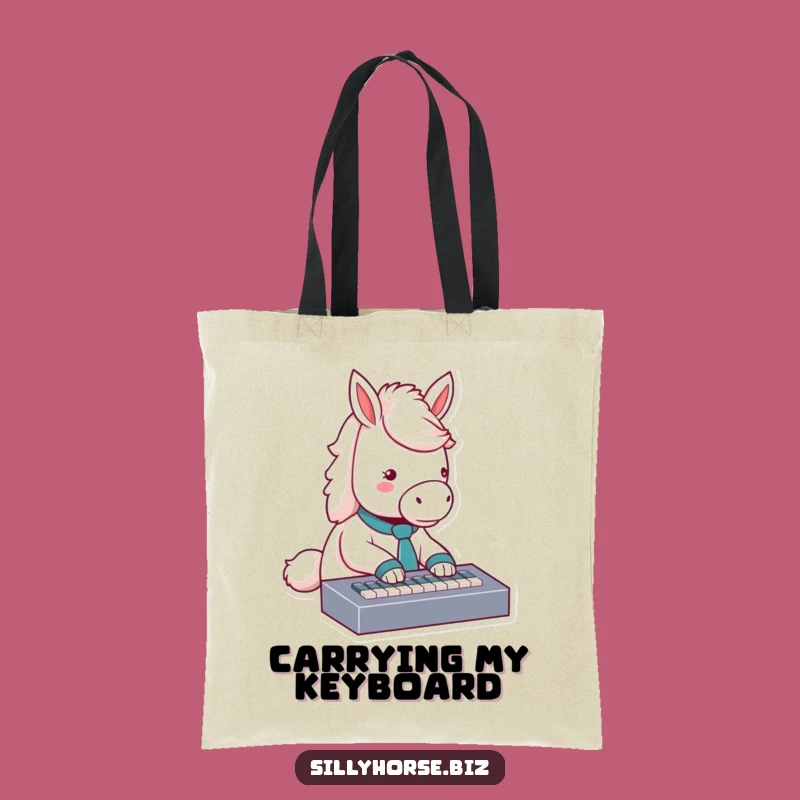 Funny Horse Typing Tote Bag: Carry Your Essentials with Hilarious Style, Funny Gift